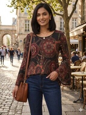 Melissa Paige Multicolor Floral Blouse